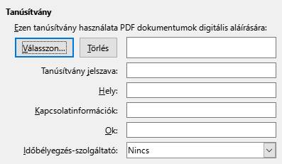 PDF Export Digital Signature Options Dialog Image