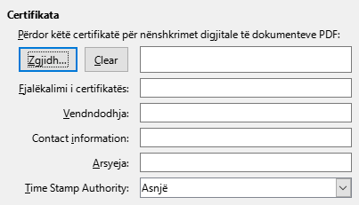 PDF Export Digital Signature Options Dialog Image