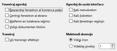 Bildo de dialogo por PDF-eksporta Agordoj de uzula interfaco