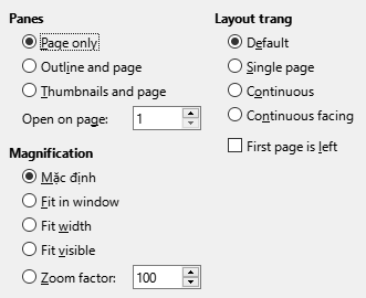 PDF Export View Options Dialog Image