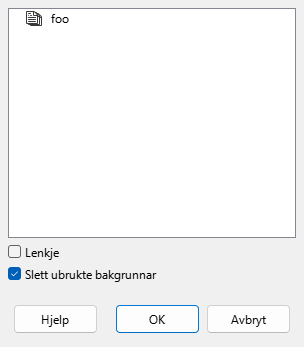 Dialogvindauget for innsetjing frå fil