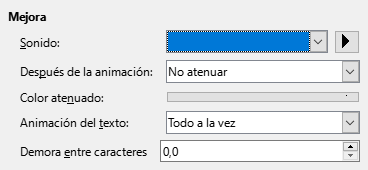 Cuadro de diálogo de efectos de animación mejorados