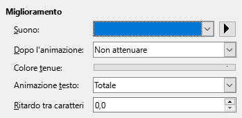 Finestra di dialogo Effetti di animazione avanzati