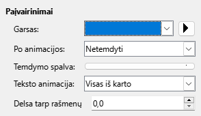 Efekto parinkčių lango nuotrauka