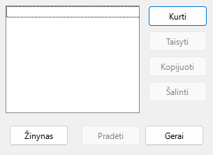 Aprašytų pateikčių demonstravimų lango nuotrauka