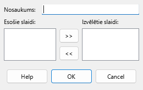 Define Custom Slide Show Dialog