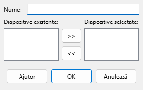 Define Custom Slide Show Dialog