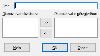 Define Custom Slide Show Dialog