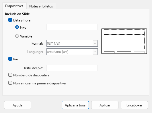 Header Footer Dialog
