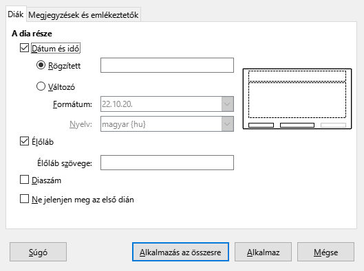 Header Footer Dialog