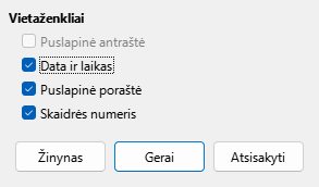 Skaidrės pagrindo elementų lango nuotrauka