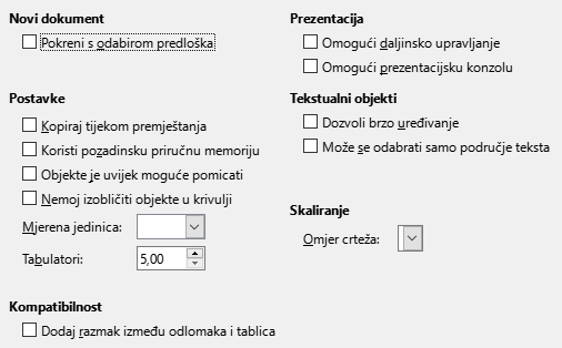 Impress General Options Dialog