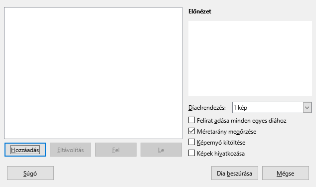 Impress Photo Album Dialog