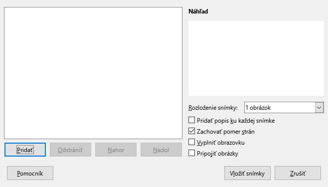 Impress Photo Album Dialog
