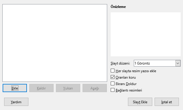 Impress Photo Album Dialog