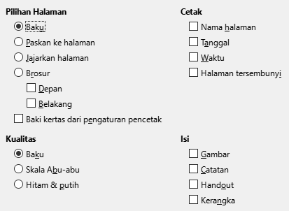 Dialog Opsi Cetak Impress