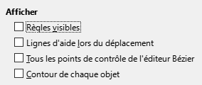 Boîte de dialogue Options d'affichage Impress
