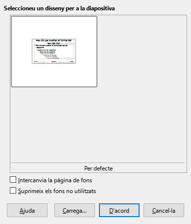 Diàleg Disseny de diapositiva