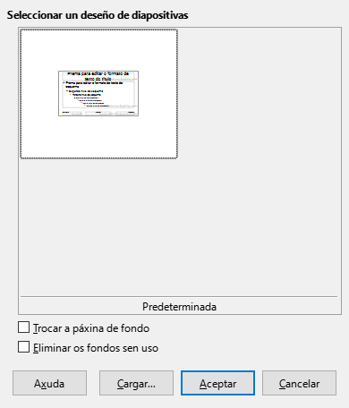 Caixa de diálogo Deseño de diapositivas