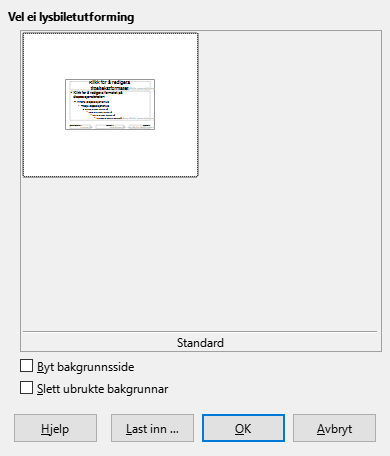 Dialogvindauget for lysbiletutforming