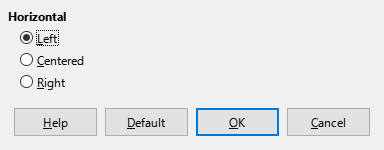 Alignment Dialog