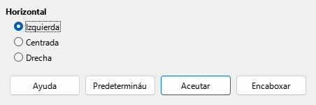 Caxa de diálogu d'alliniamientu