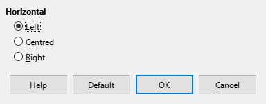 Alignment Dialogue Box