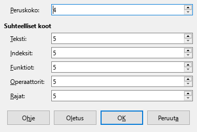Font Size Dialog
