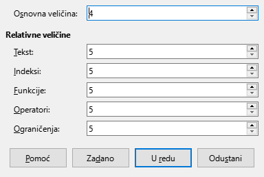 Font Size Dialog