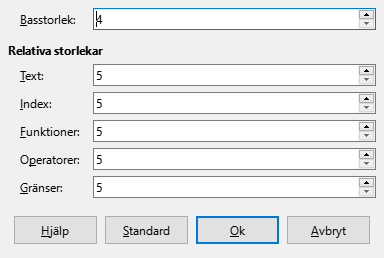 Font Size Dialog