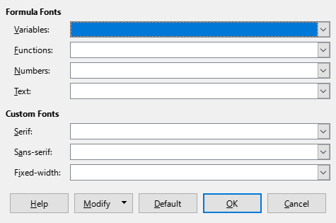 Font Type Dialog