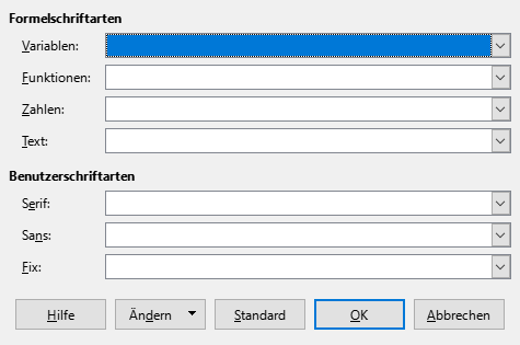 Dialog Schriftart ändern
