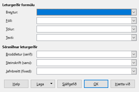 Font Type Dialog