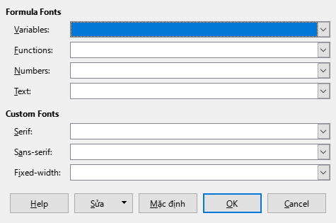 Font Type Dialog