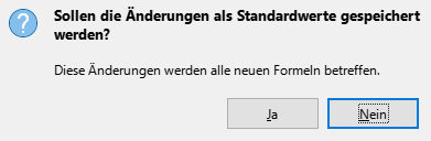 Dialog Standardwerte speichern