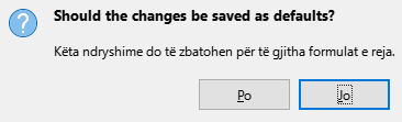 Save Default Dialog