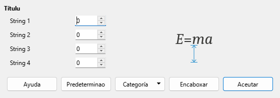 Caxa de diálogu d'Espaciamientu