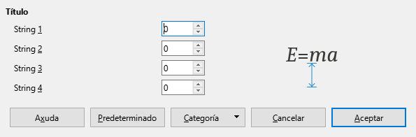 Caixa de diálogo Espazamento