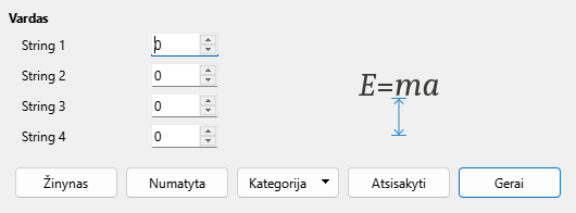 Tarpo reguliavimo dialogo langas