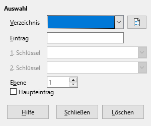 Dialog Indexeintrag