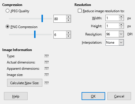 Compress Image Dialog