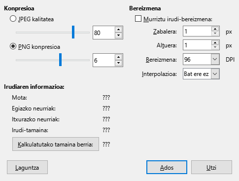 'Konprimatu irudia' elkarrizketa-koadroa