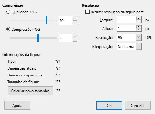 Caixa de diálogo Comprimir figura