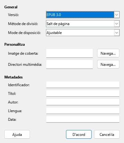 Quadre de diàleg EPUB